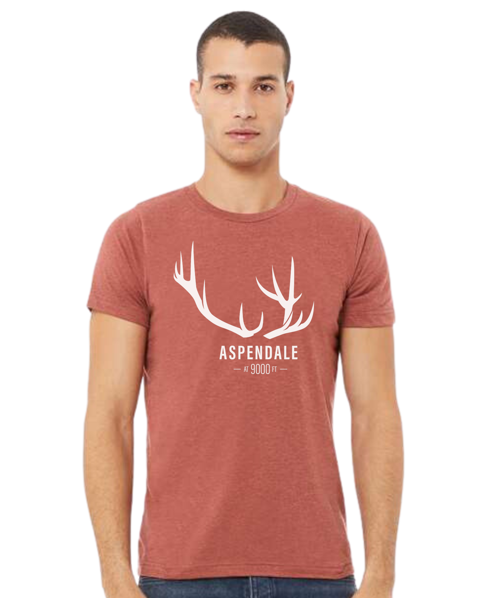 Antlers for Aspendale (white) Premium unisex crewneck tee Heather Clay