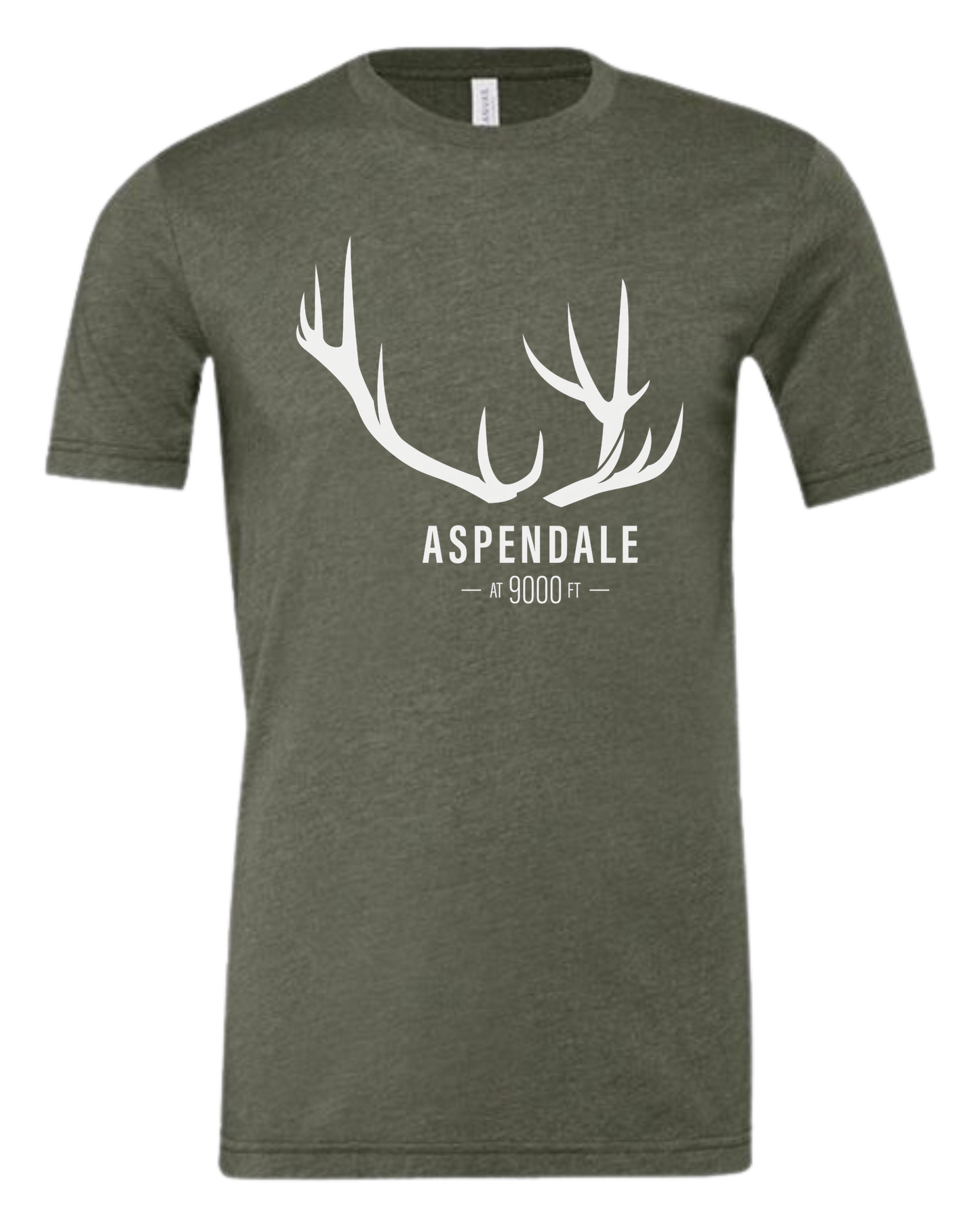 Antlers for Aspendale (white) Premium unisex crewneck tee Military Green
