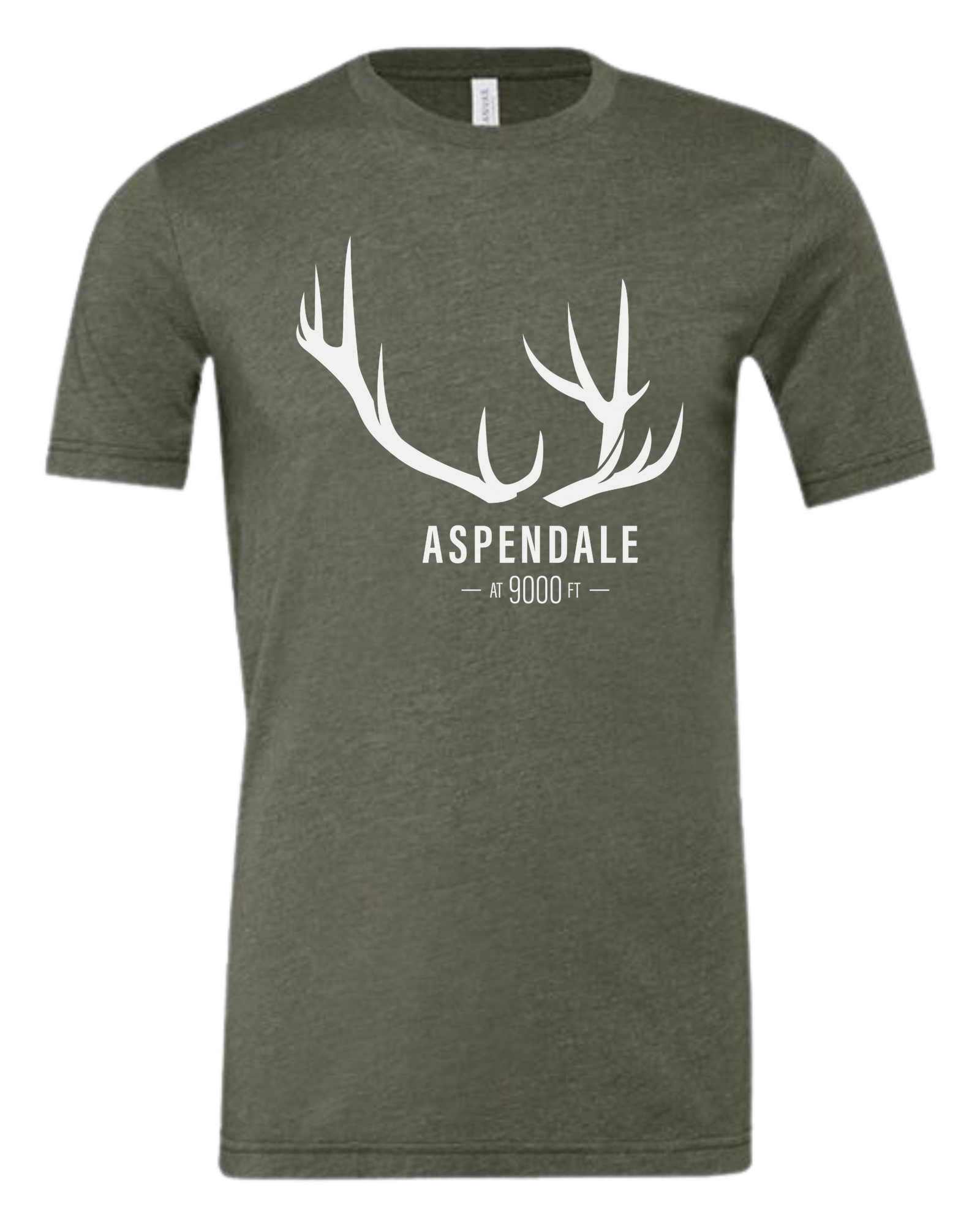 Antlers for Aspendale (white) Premium unisex crewneck tee Military Green