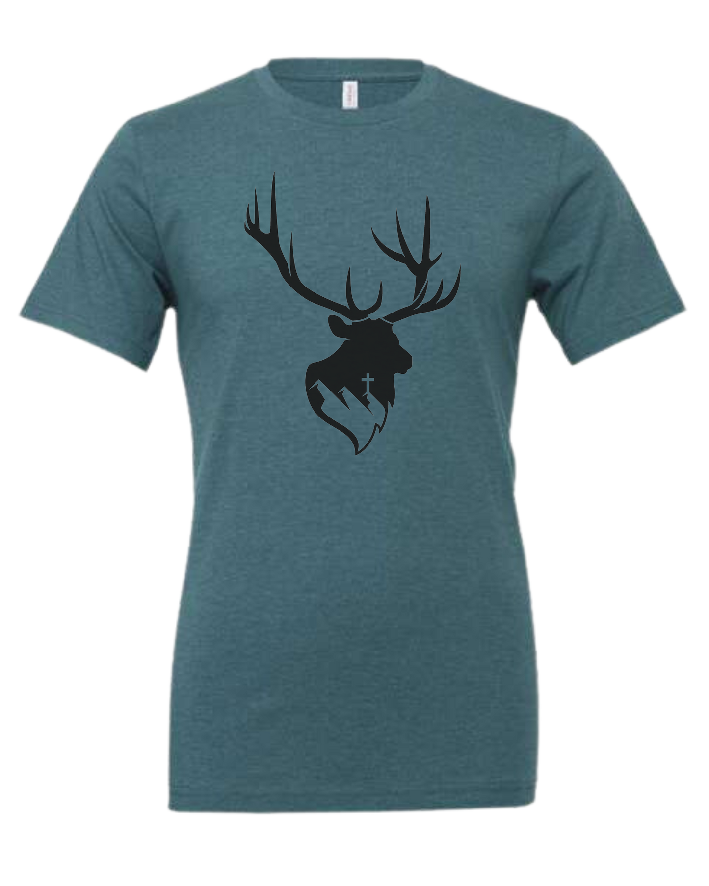 Aspendale Elk (black) Premium unisex crewneck tee Heather Teal