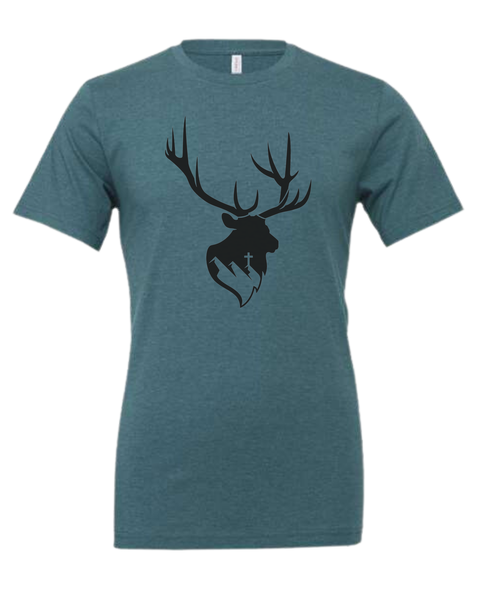 Aspendale Elk (black) Premium unisex crewneck tee Heather Teal