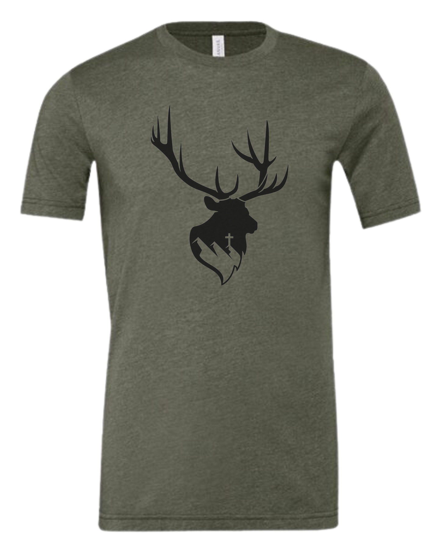Aspendale Elk (black) Premium unisex crewneck tee Military Green