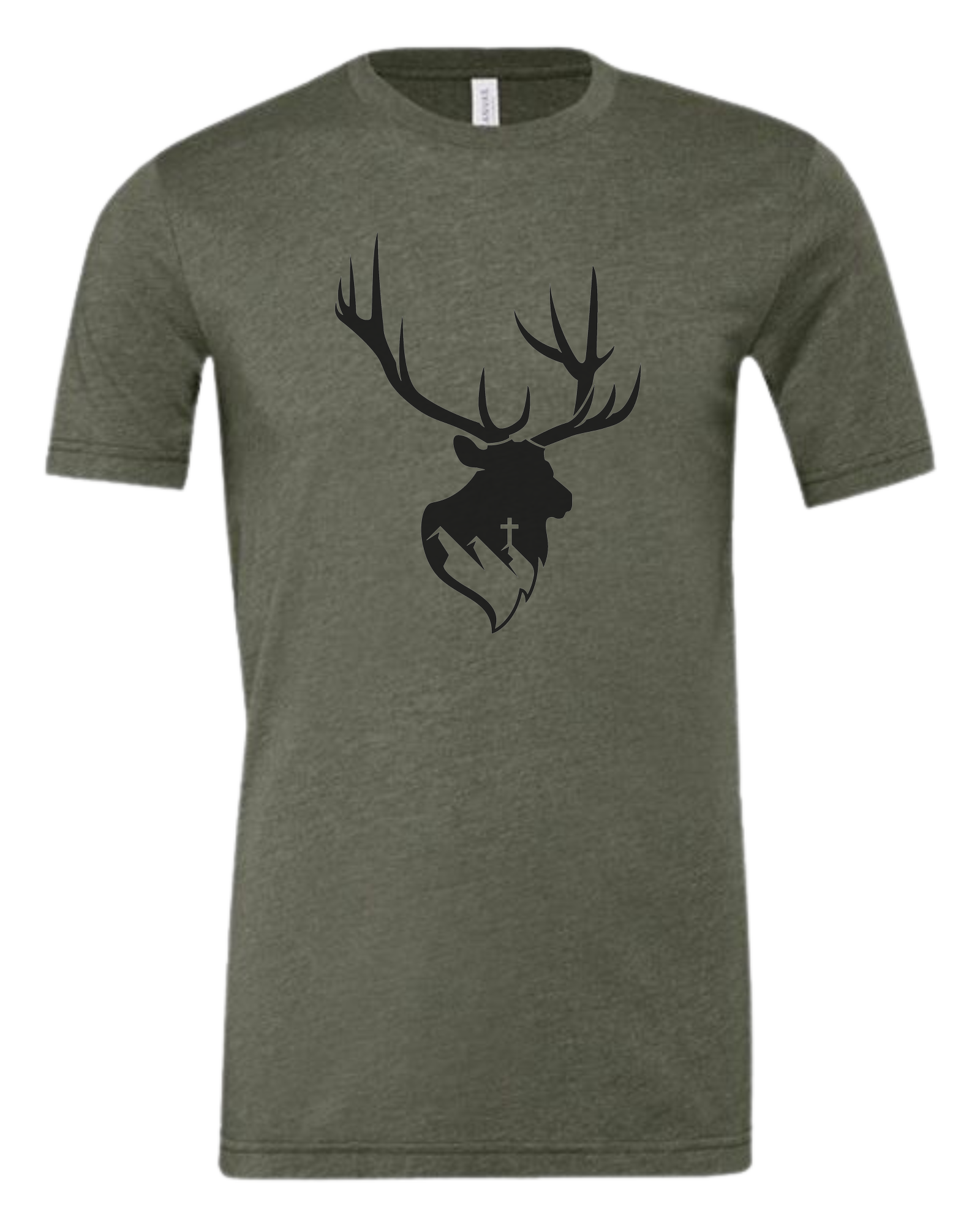 Aspendale Elk (black) Premium unisex crewneck tee Military Green