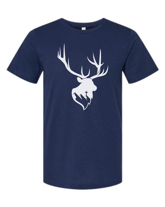 Aspendale Elk (white) Premium unisex crewneck tee Navy Blue