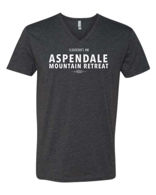 Aspendale Mountain Retreat Premium unisex v-neck tee Charcoal