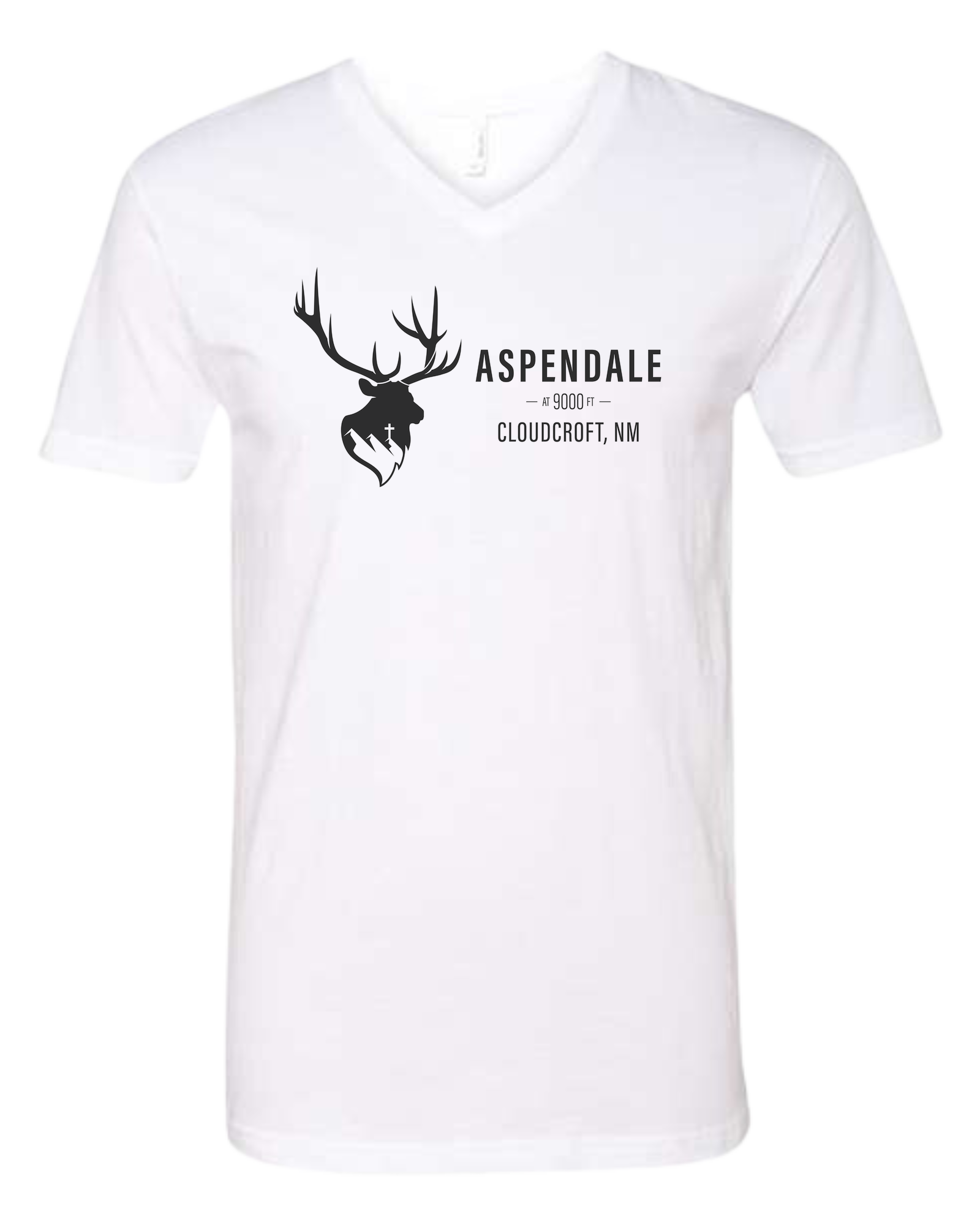 Aspendale Mountain Retreat Premium unisex v-neck tee White