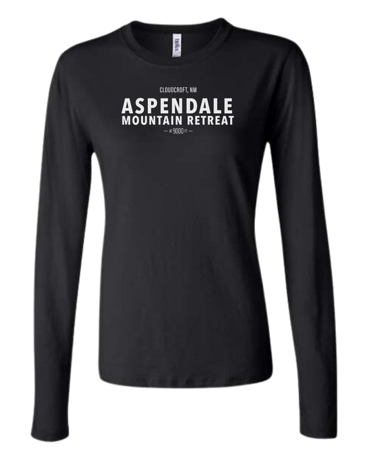 Aspendale Mountain Retreat Women's fit crewneck long sleeve fit Black