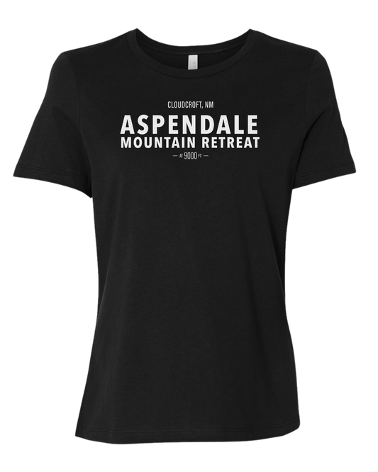 Aspendale Mountain Retreat Women's fit premium crewneck tee Black