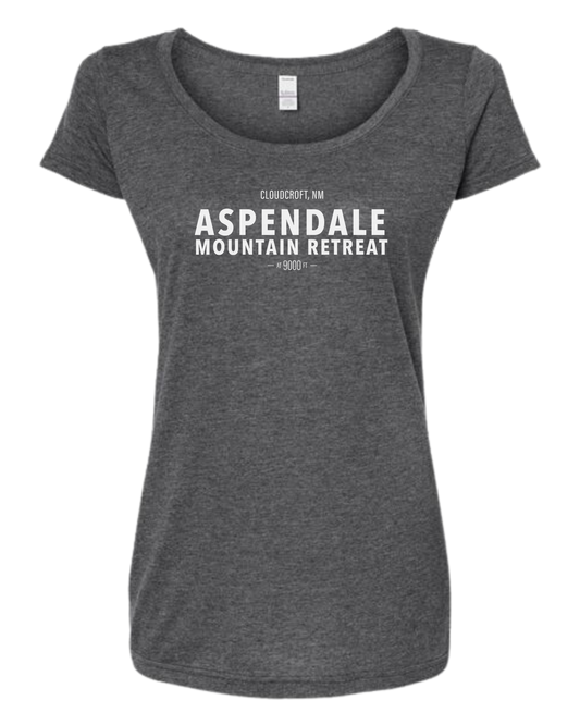 Aspendale Mountain Retreat Women's fit scoop neck tee Heather Grey