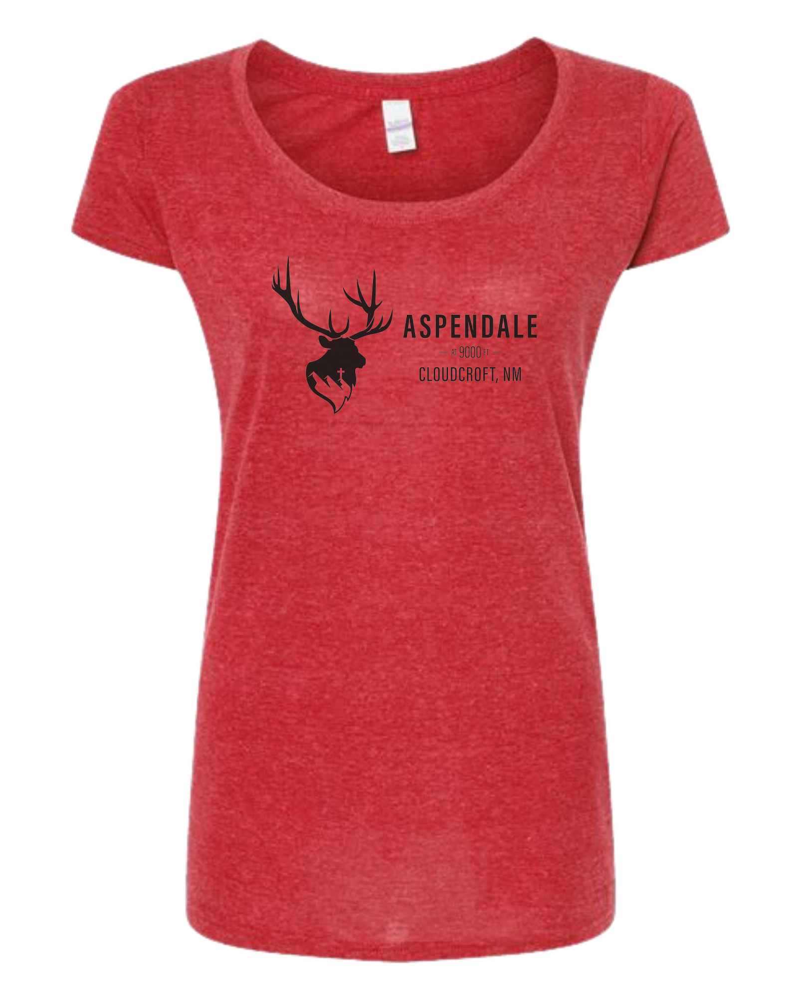 Aspendale Mountain Retreat Women's fit scoop neck tee Heather Red