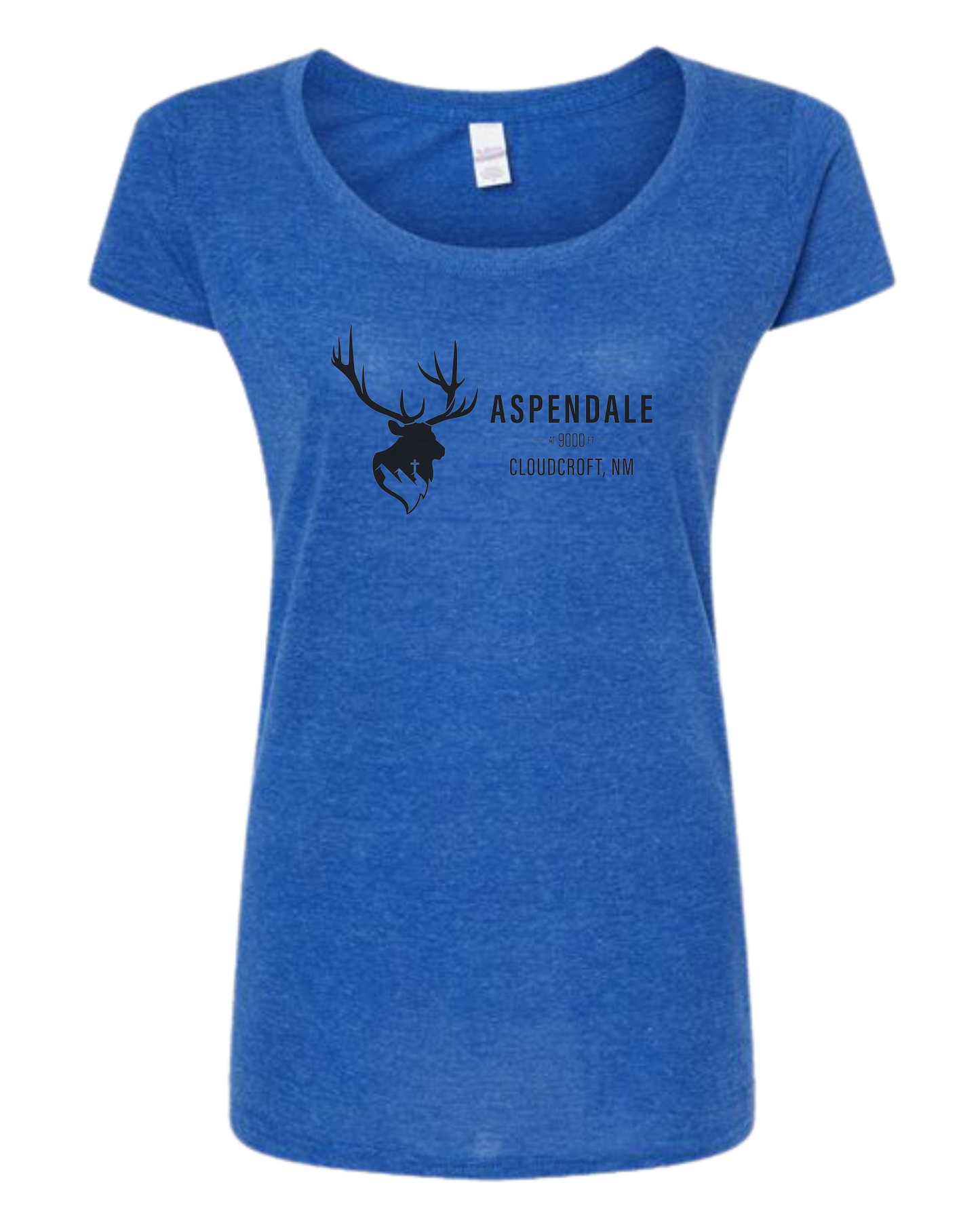 Aspendale Mountain Retreat Women's fit scoop neck tee Royal Blue