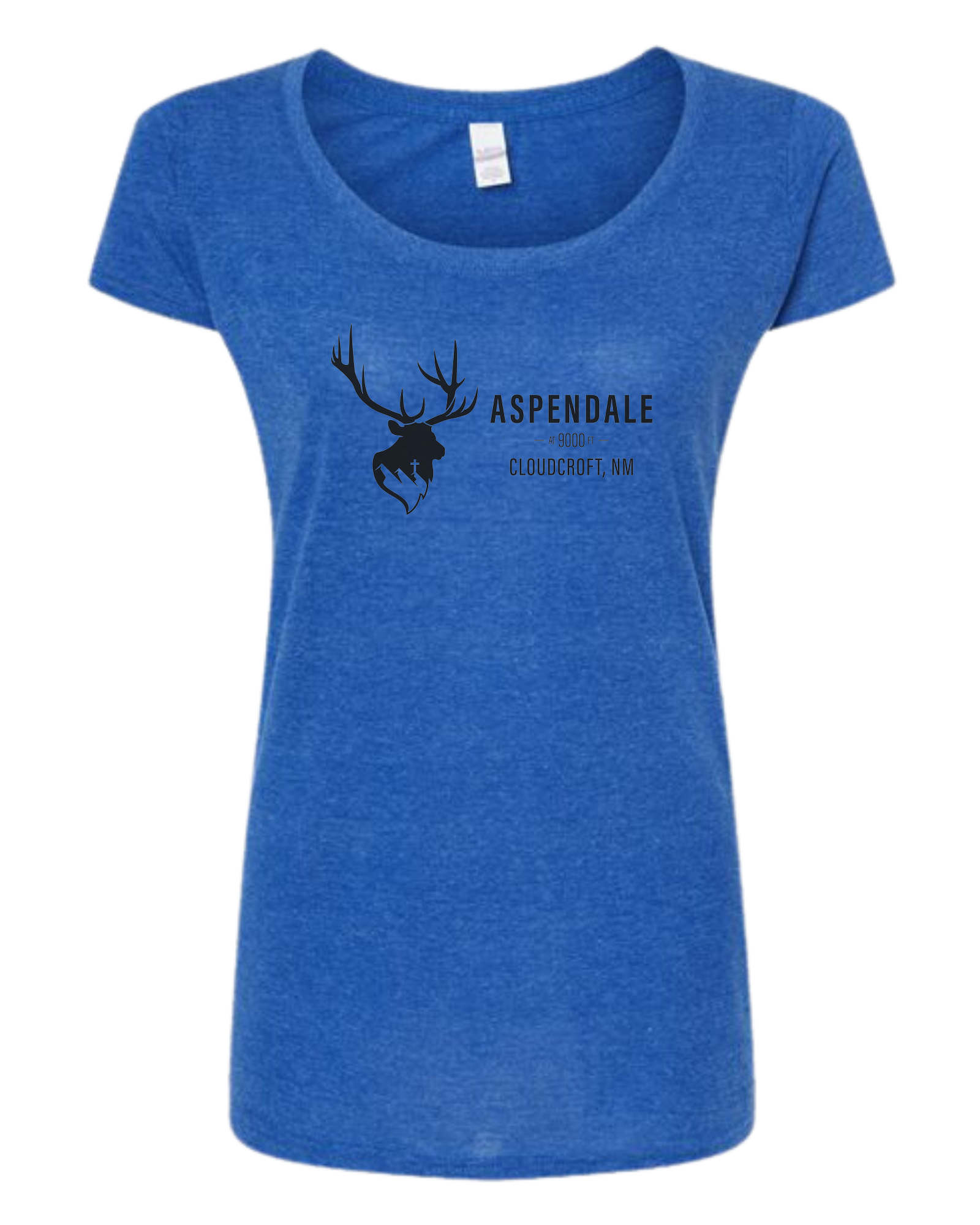 Aspendale Mountain Retreat Women's fit scoop neck tee Royal Blue
