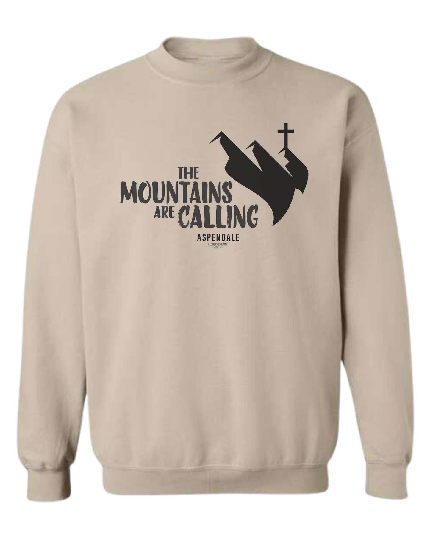Aspendale "Mountains are Calling"  graphic (black) Classic unisex crewneck sweatshirt Sand