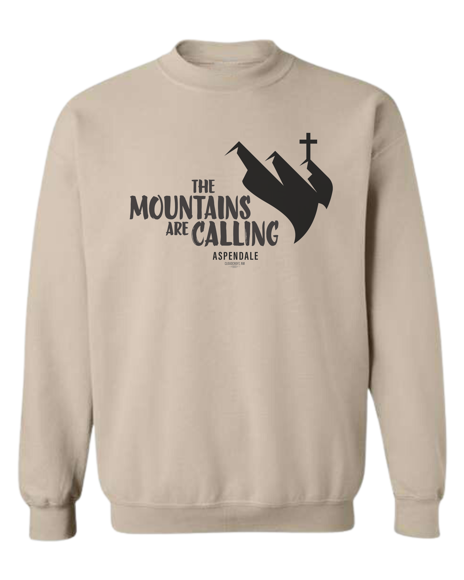 Aspendale "Mountains are Calling"  graphic (black) Classic unisex crewneck sweatshirt Sand