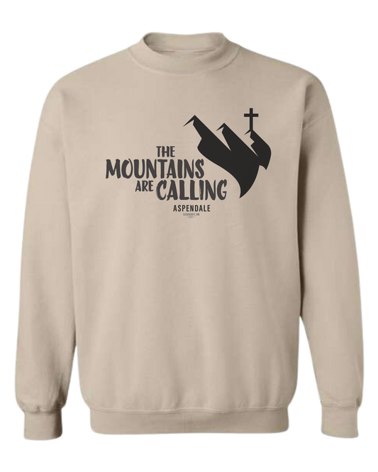 Aspendale "Mountains are Calling"  graphic (black) Classic unisex crewneck sweatshirt Sand