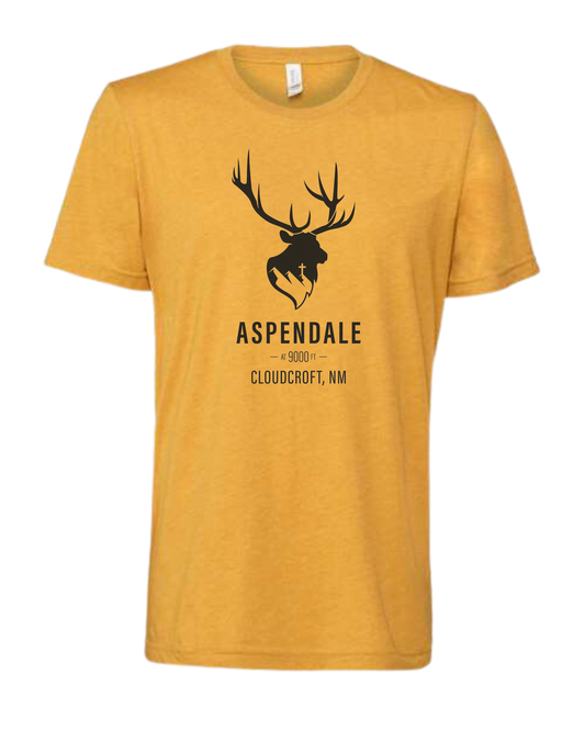 Aspendale at 9000ft (black) Premium unisex crewneck tee Heather Mustard