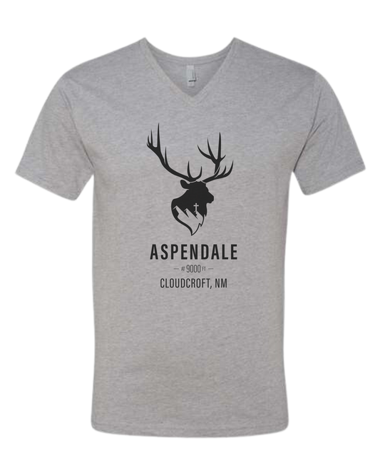 Aspendale at 9000ft (black) Premium unisex v-neck tee Heather Grey