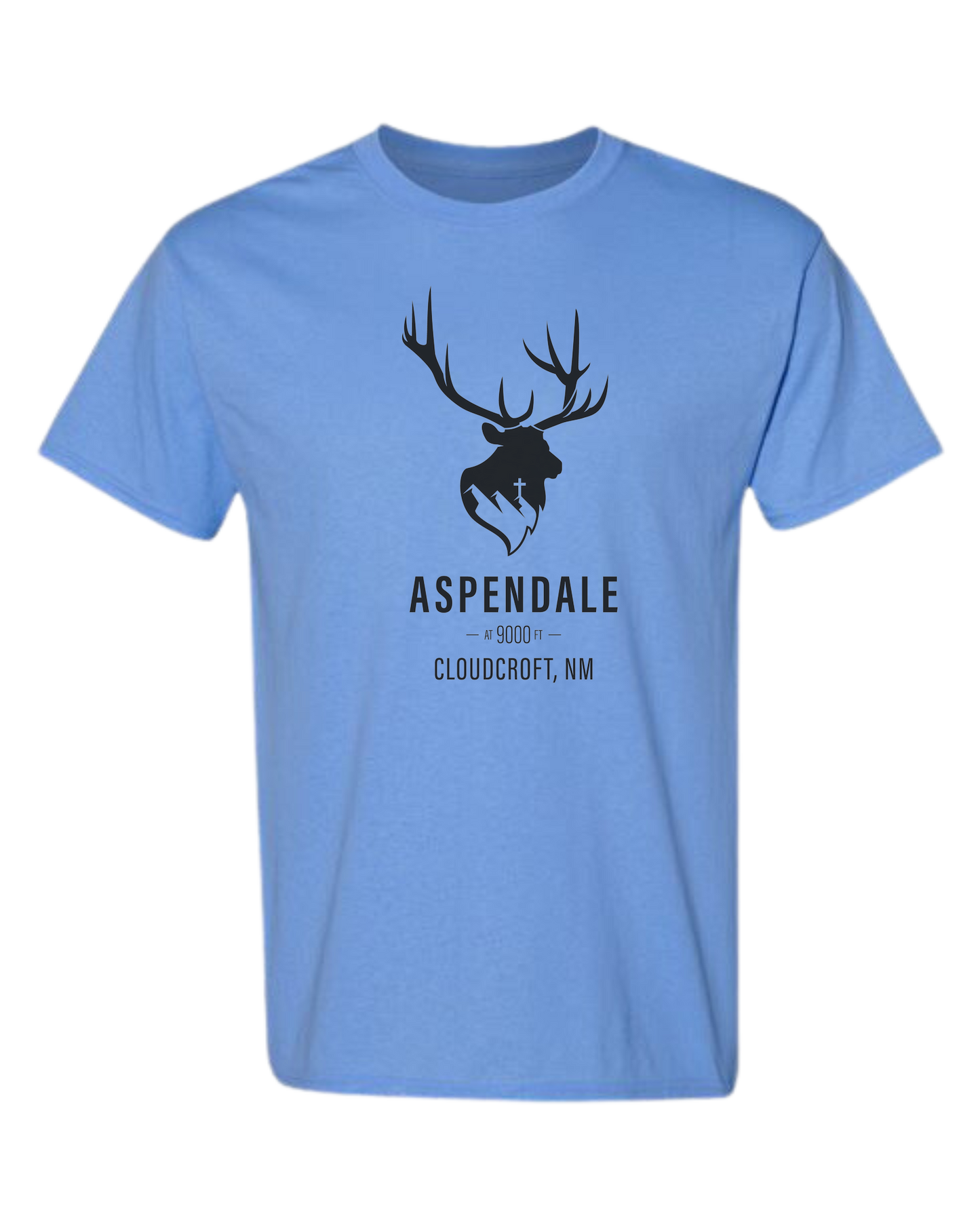Aspendale at 9000ft (black) Unisex crewneck graphic tee (light colors) Caroline Blue