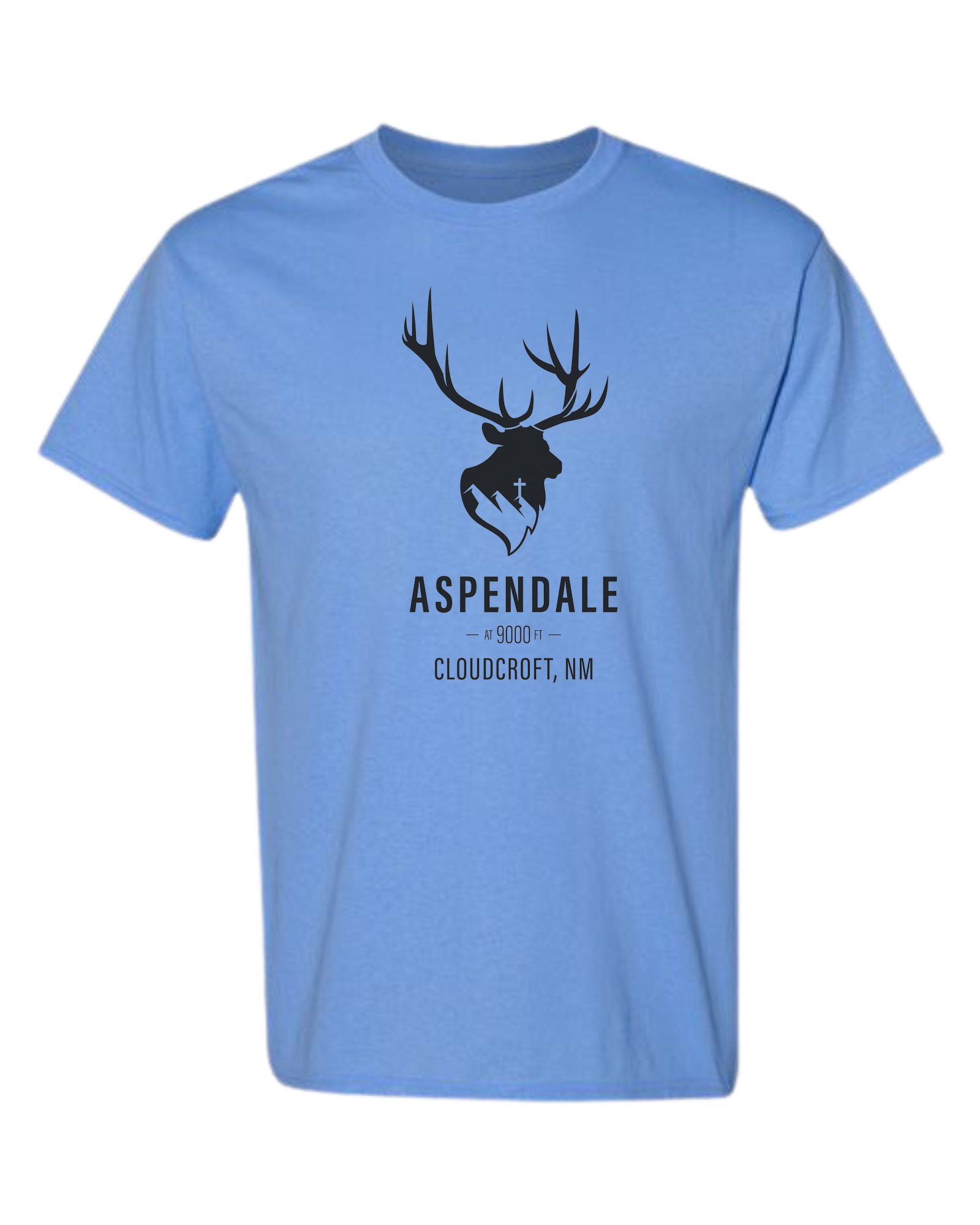 Aspendale at 9000ft (black) Unisex crewneck graphic tee (light colors) Caroline Blue