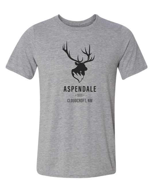 Aspendale at 9000ft (black) Unisex crewneck graphic tee (light colors) Heather Grey
