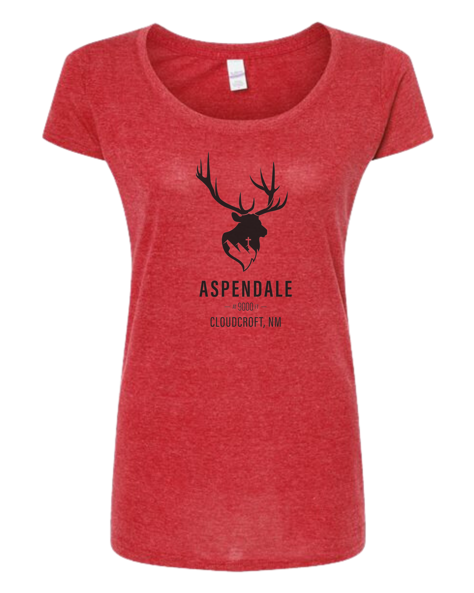Aspendale at 9000ft (black) Women's fit scoop neck tee Heather Red