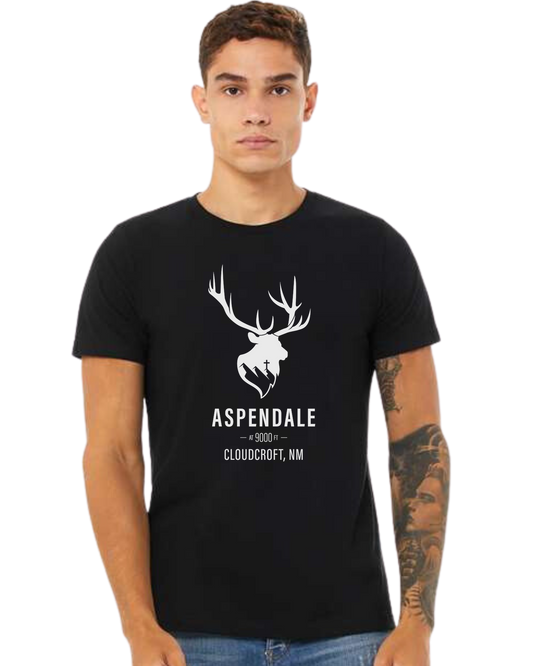 Aspendale at 9000ft (white) Premium unisex crewneck tee Black