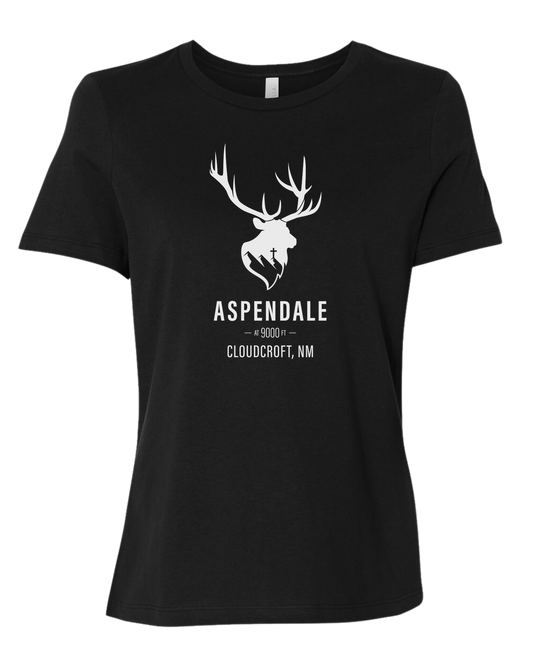 Aspendale at 9000ft (white) Women's fit premium crewneck tee Black