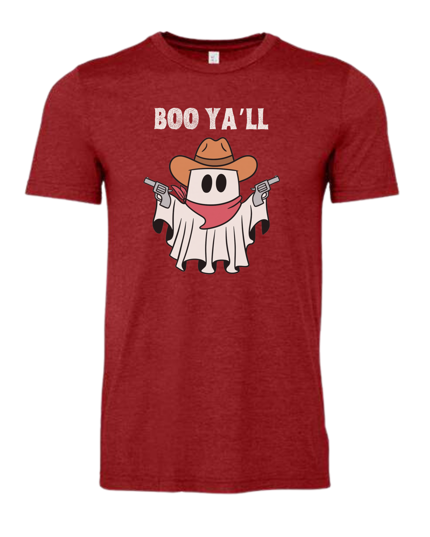 "Boo Ya'll" Cowboy ghost tee Premium unisex crewneck tee Canvas Red