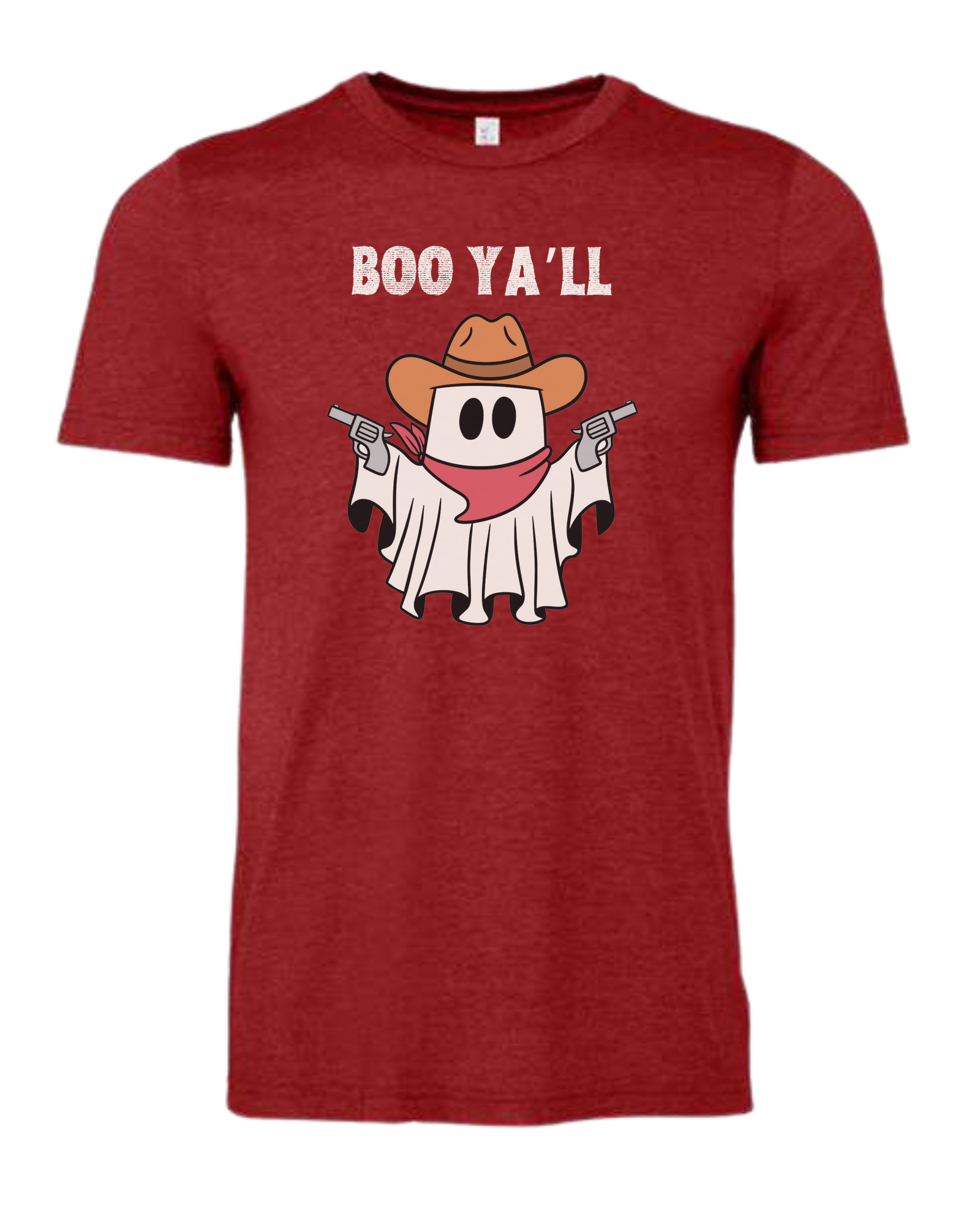 "Boo Ya'll" Cowboy ghost tee Premium unisex crewneck tee Canvas Red