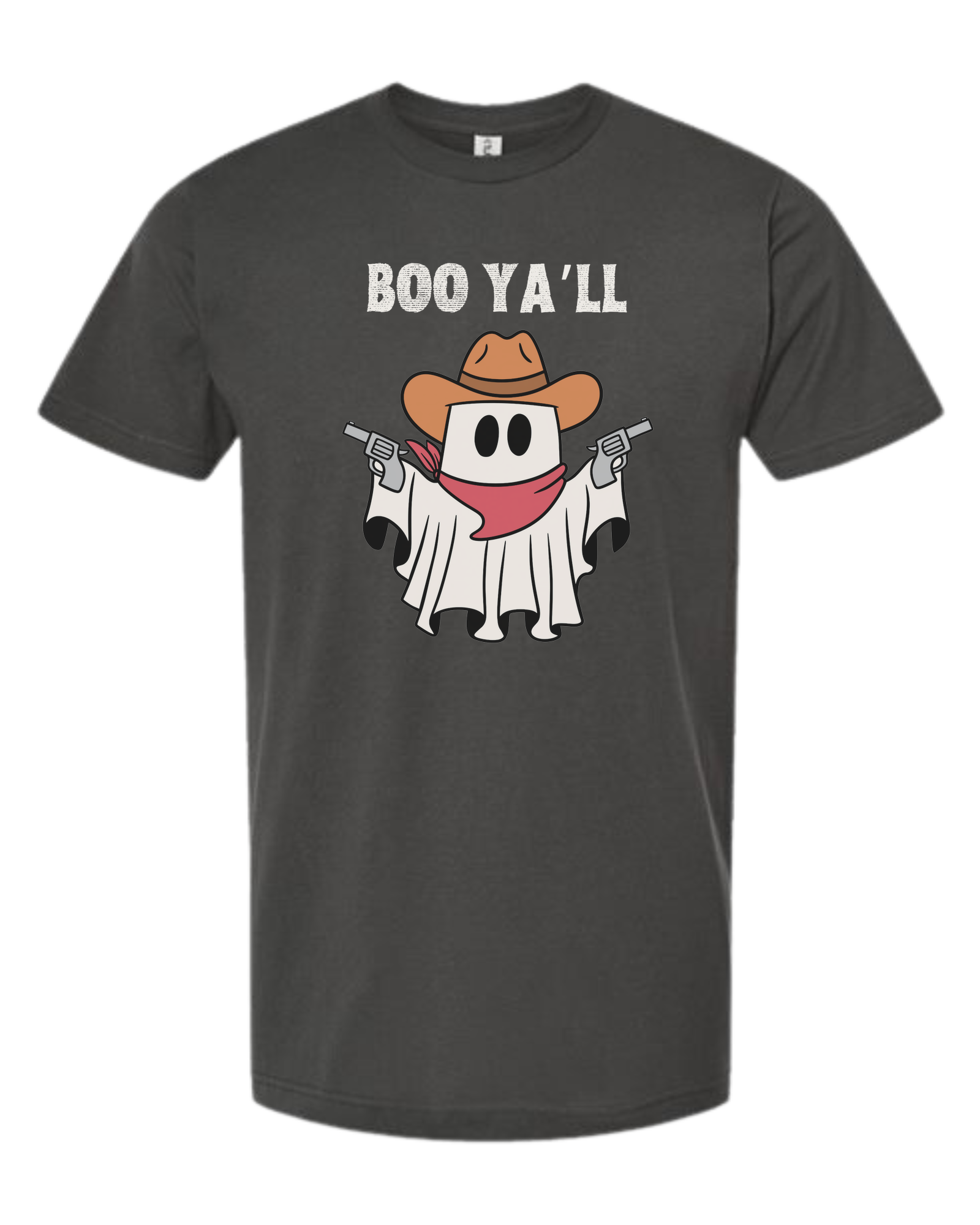 "Boo Ya'll" Cowboy ghost tee Unisex crew-neck  graphic tee Charcoal Grey