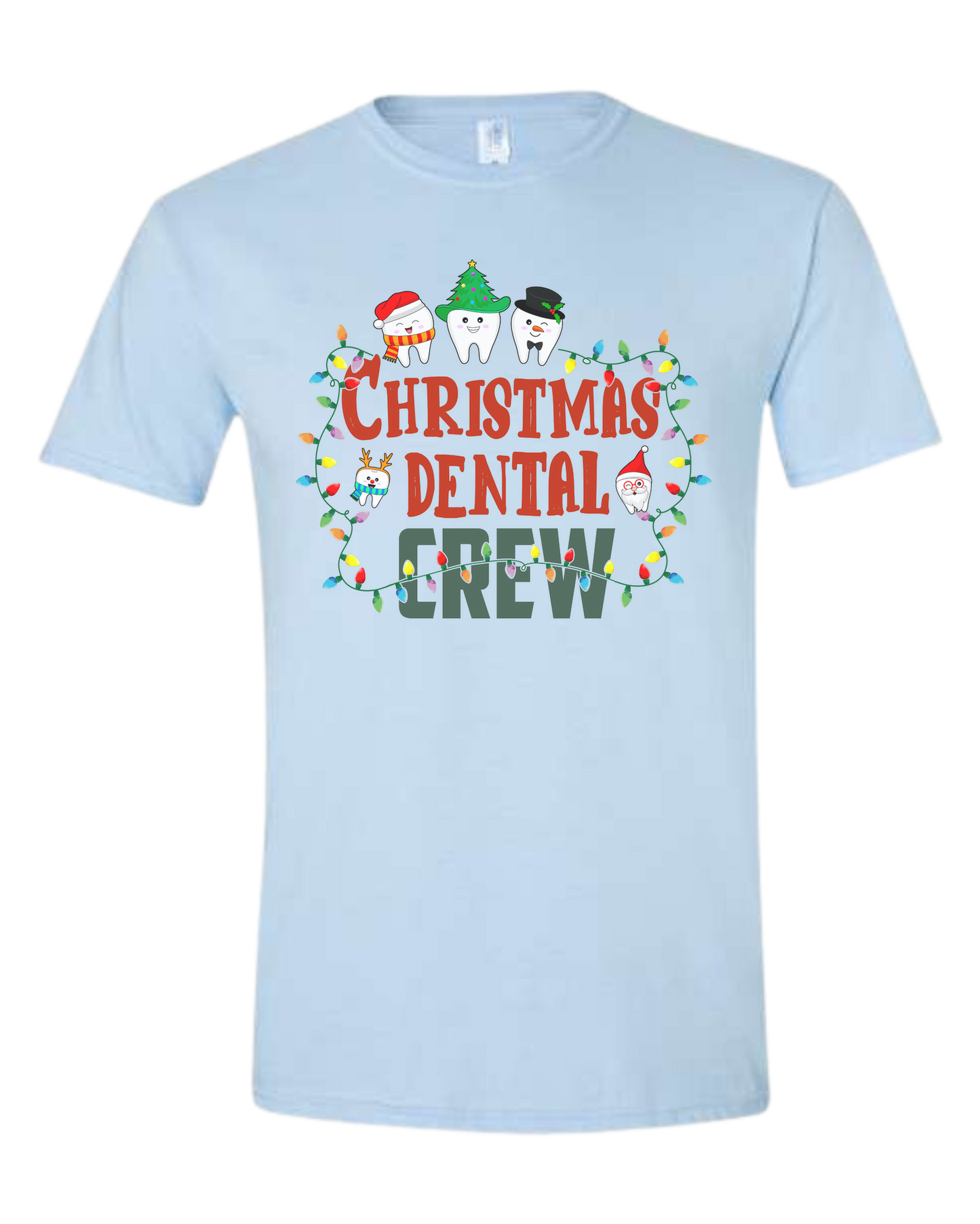 Christmas Dental Crew graphic tee Unisex crewneck graphic tee (light colors) Ice blue
