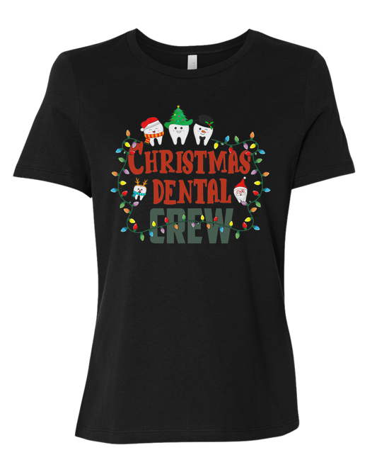 Christmas Dental Crew graphic tee Women's fit premium crewneck tee Black