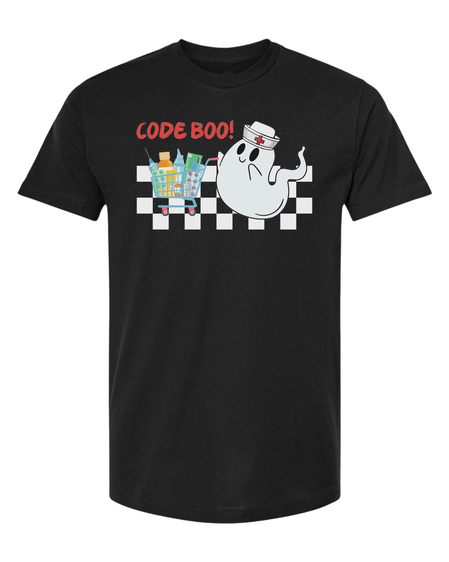 "Code Boo" Nursing ghost Unisex crew-neck  graphic tee Black