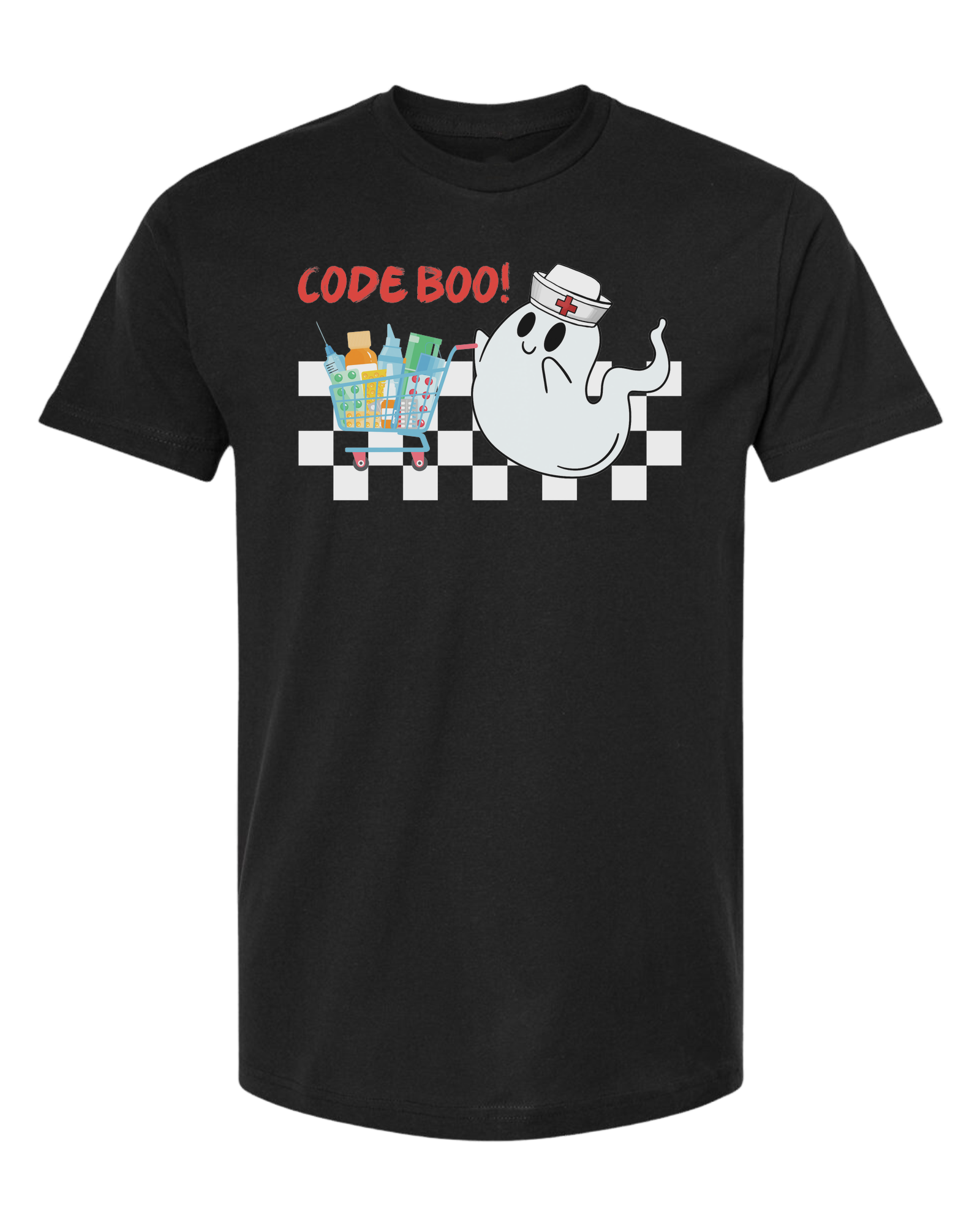 "Code Boo" Nursing ghost Unisex crew-neck  graphic tee Black
