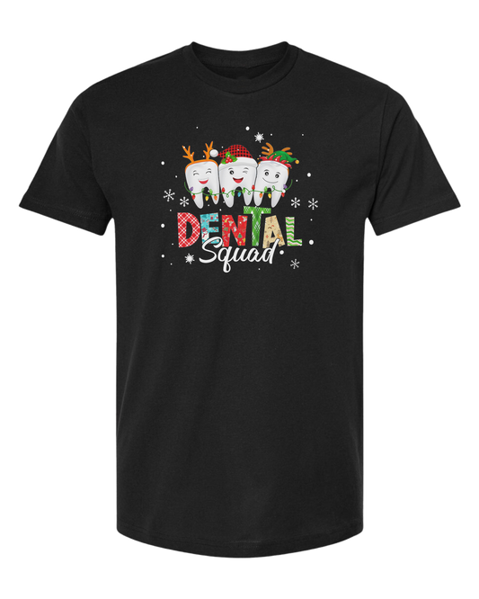 Colorful "Dental Squad" graphic Unisex crew-neck  graphic tee Black