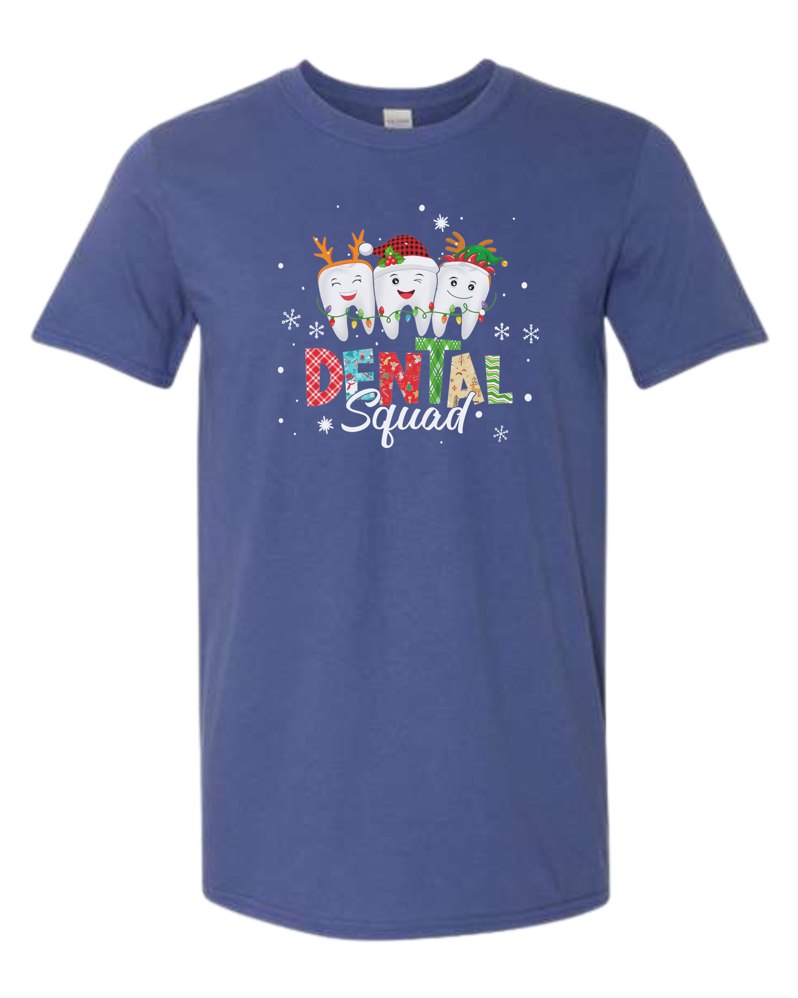 Colorful "Dental Squad" graphic Unisex crew-neck  graphic tee Metro Blue