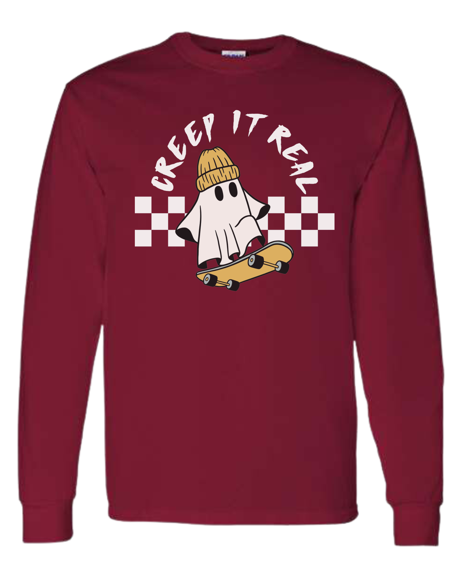 Creep it Real skater ghost graphic tee Classic unisex crewneck sweatshirt Cardinal Red