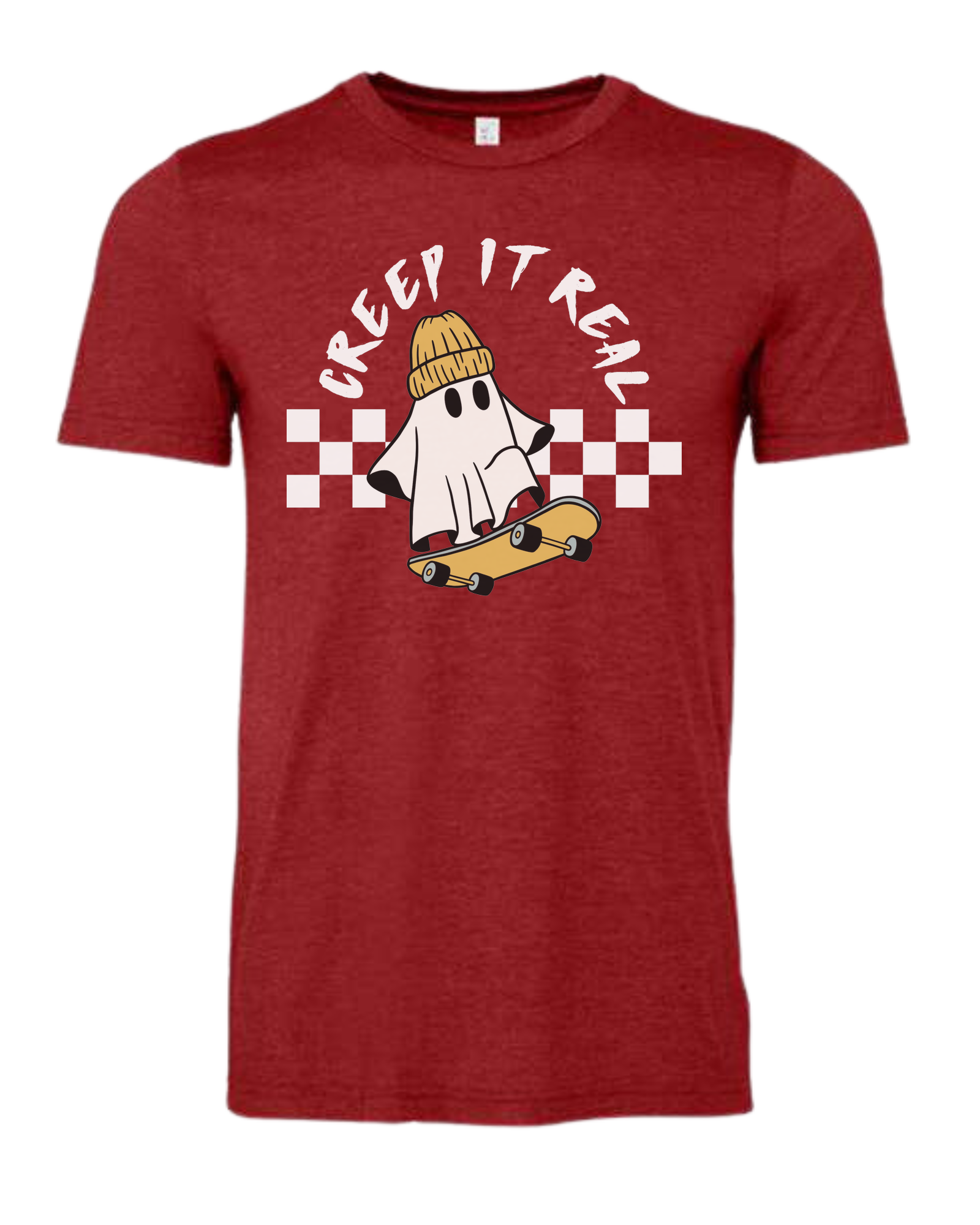 Creep it Real skater ghost graphic tee Premium unisex crewneck tee Canvas Red