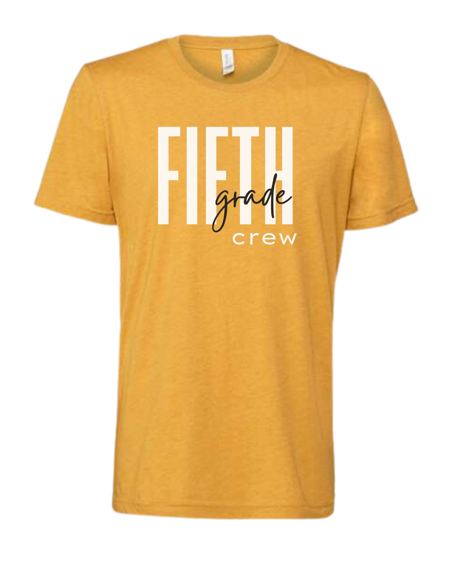 Customizable Grade Level Crew design Premium unisex crewneck tee Heather Mustard