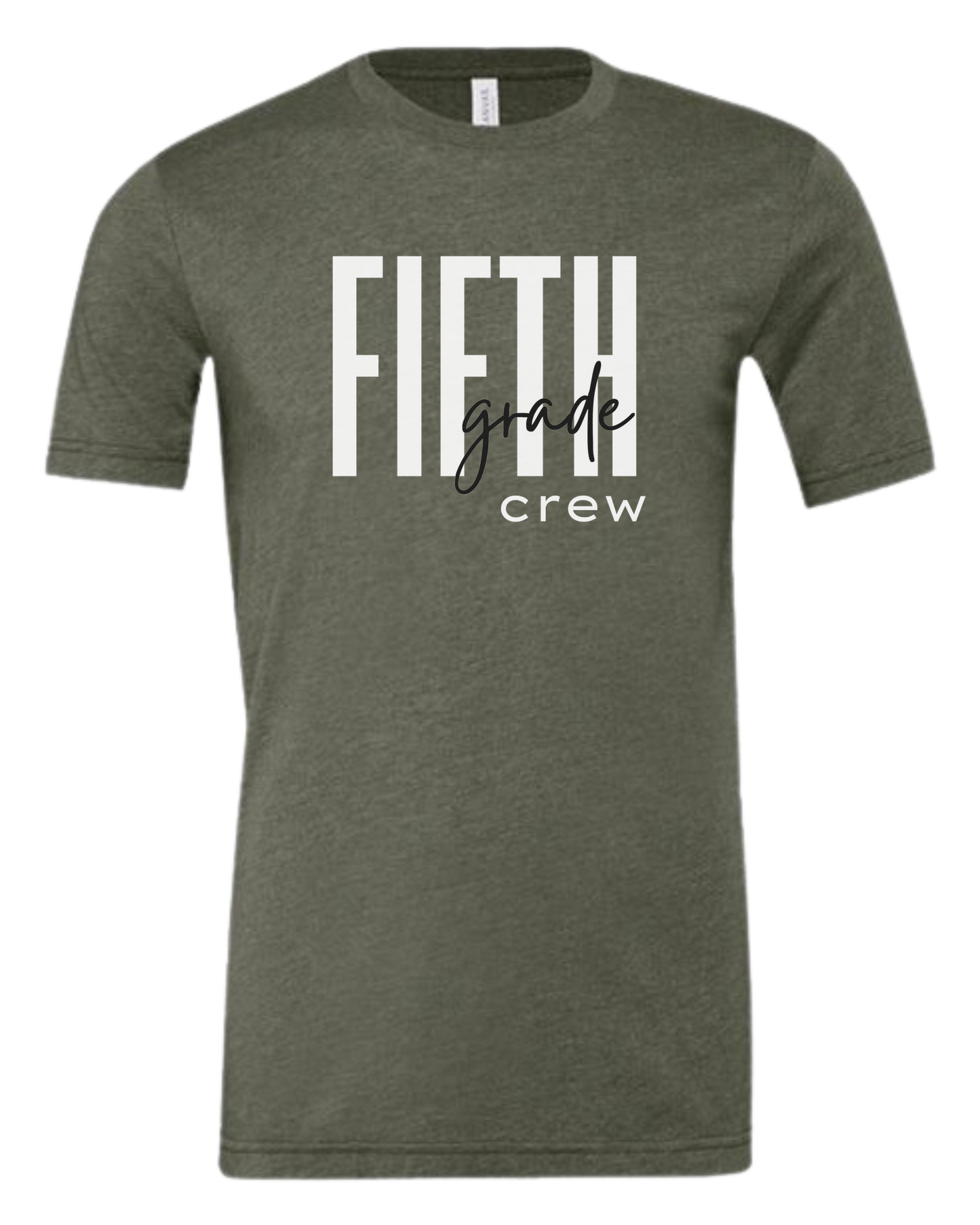 Customizable Grade Level Crew design Premium unisex crewneck tee Military Green