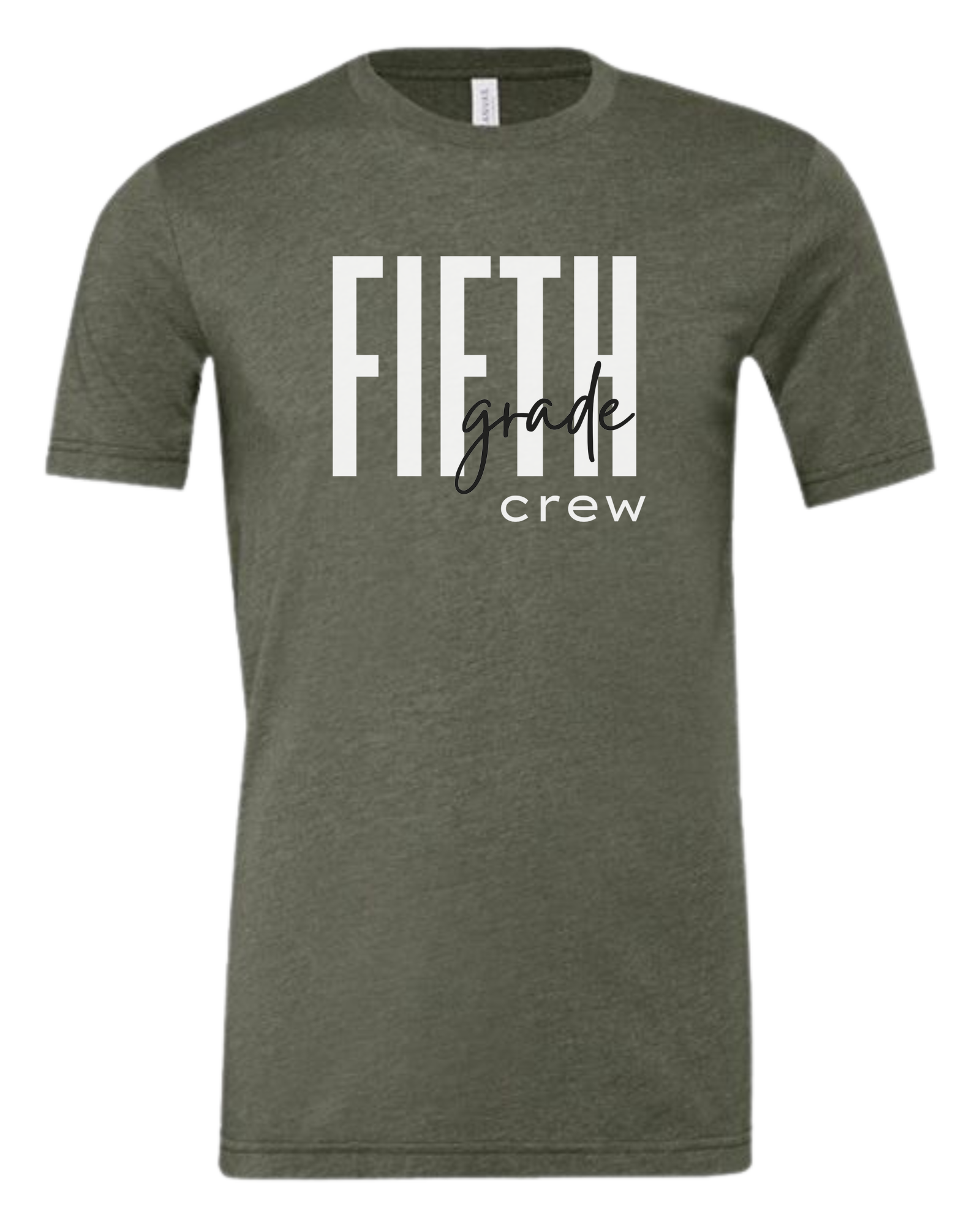 Customizable Grade Level Crew design Premium unisex crewneck tee Military Green