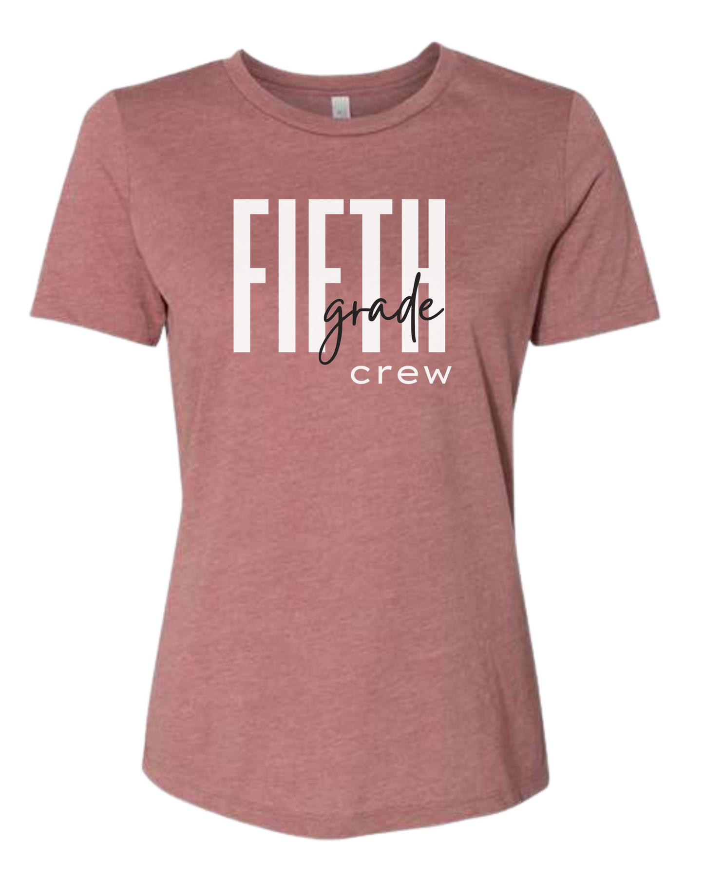 Customizable Grade Level Crew design Women's fit premium crewneck tee Mauve Pink