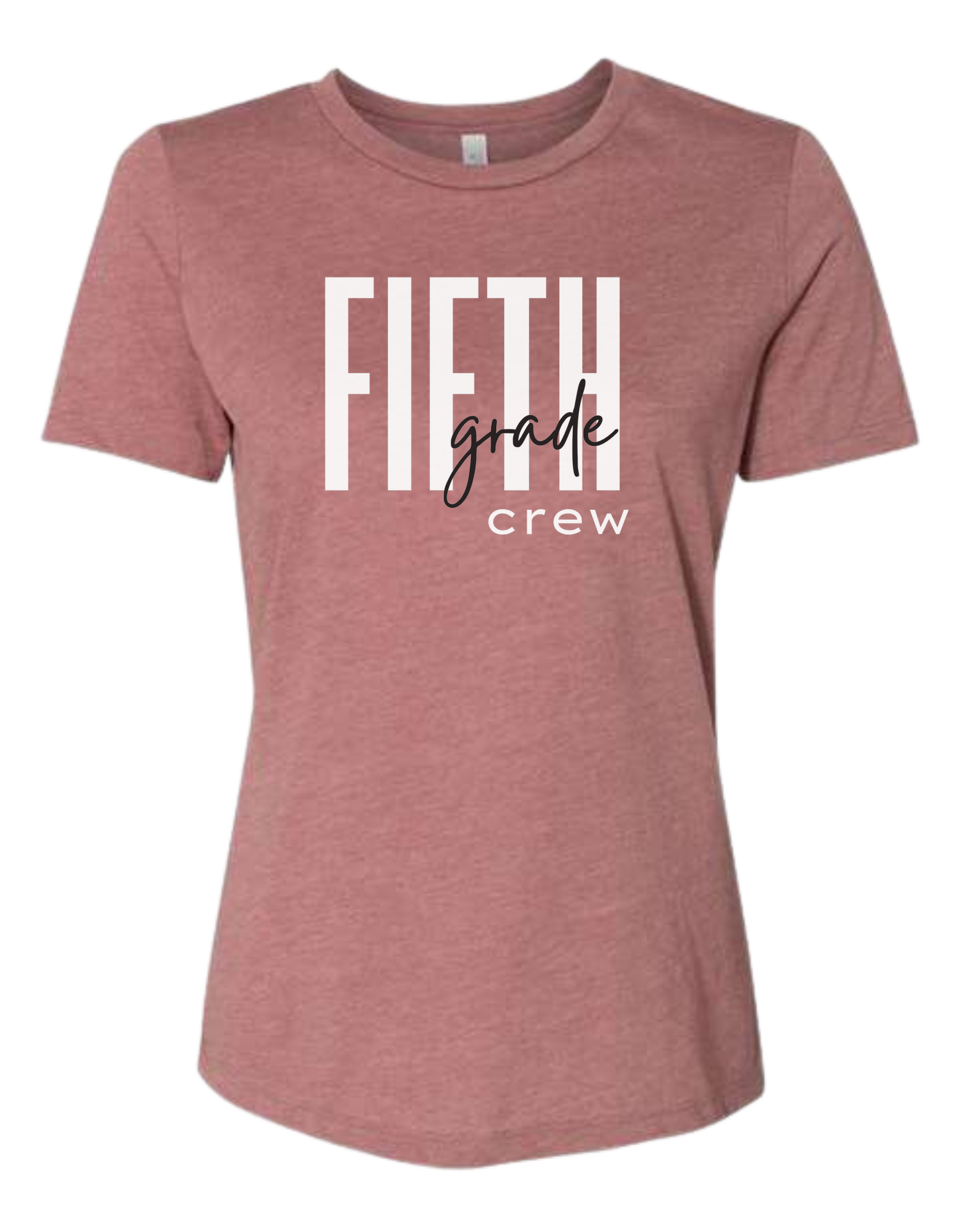 Customizable Grade Level Crew design Women's fit premium crewneck tee Mauve Pink