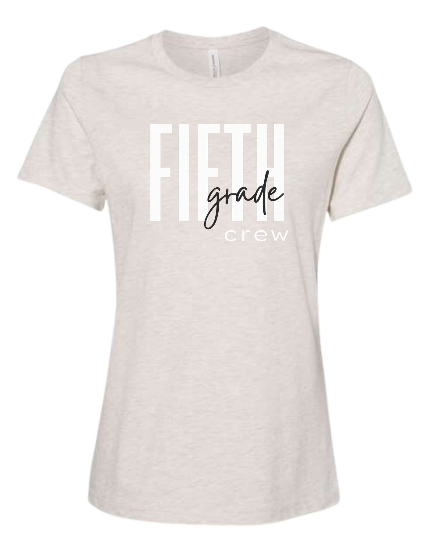Customizable Grade Level Crew design Women's fit premium crewneck tee Natural