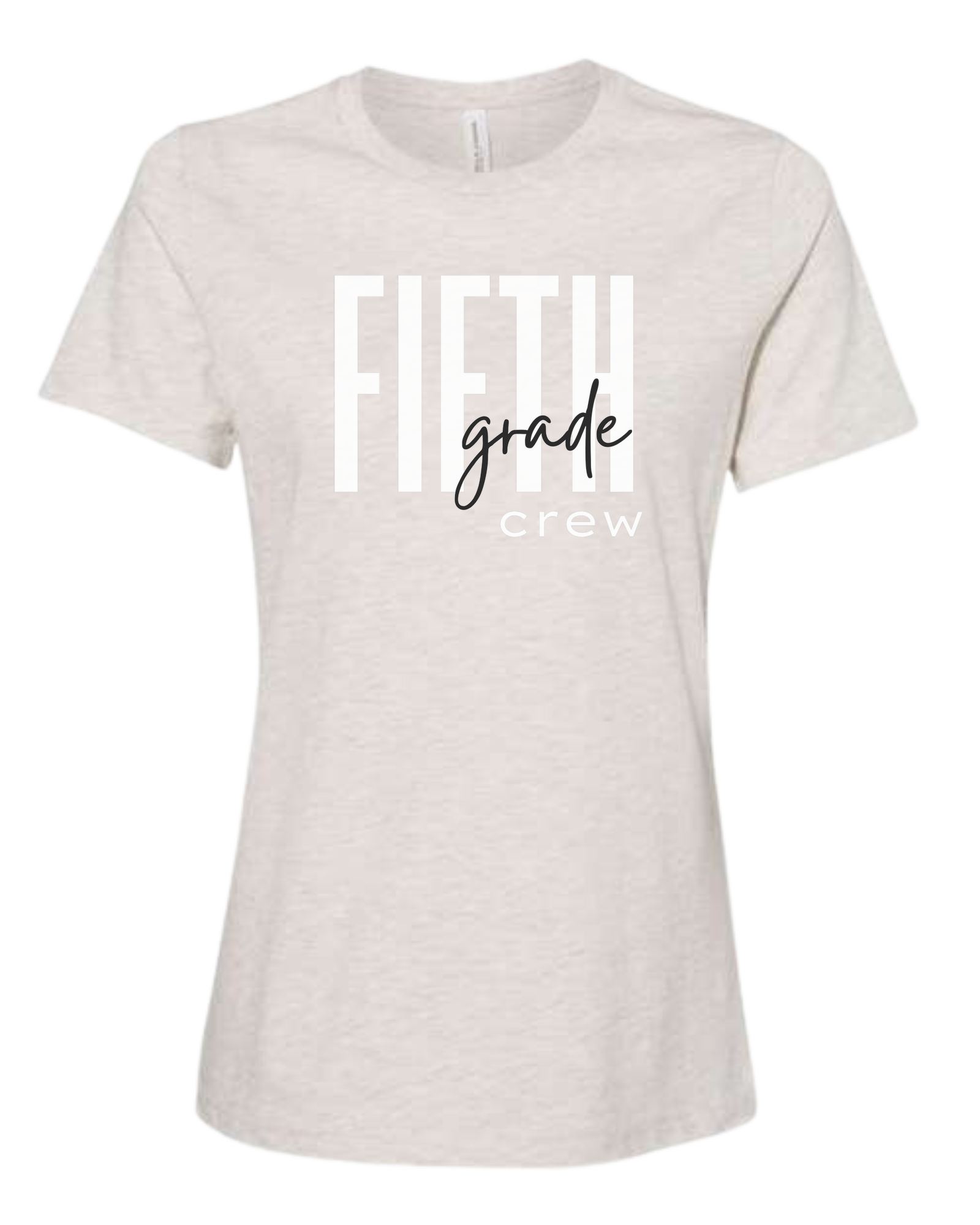 Customizable Grade Level Crew design Women's fit premium crewneck tee Natural