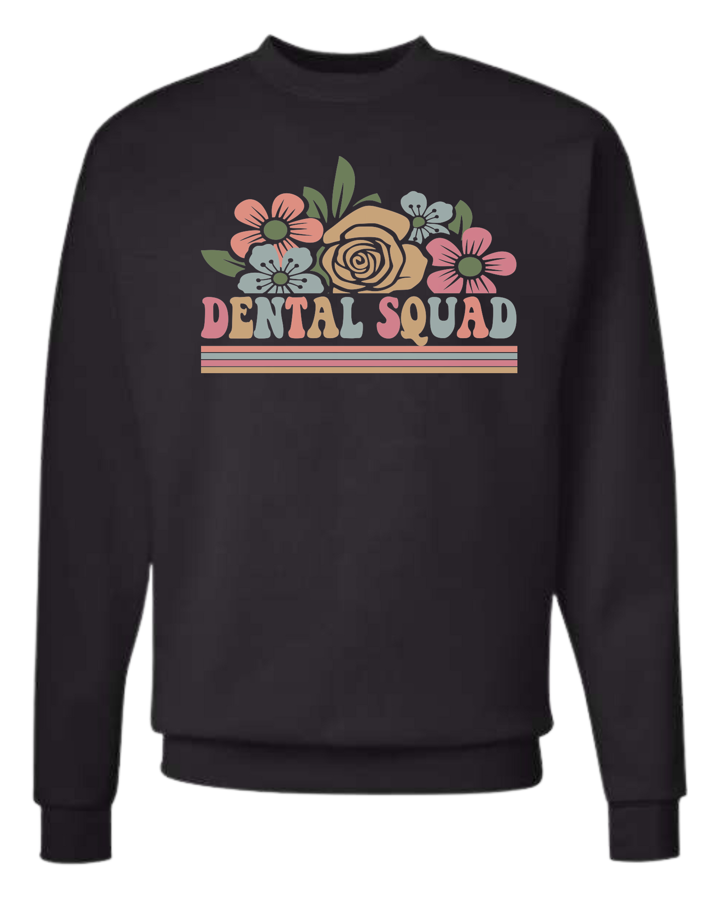 Dental Squad Flower border design Classic unisex crewneck tee Long sleeve crew neck