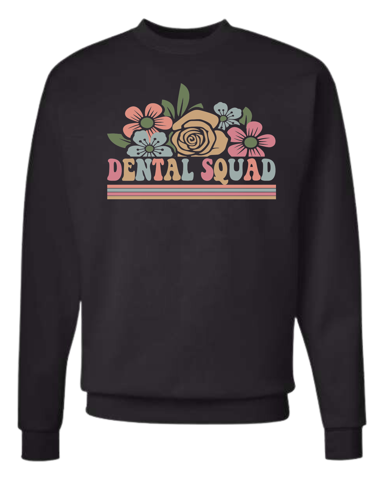Dental Squad Flower border design Classic unisex crewneck tee Long sleeve crew neck