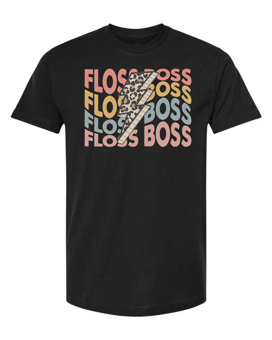 Floss Boss leopard lightning design Classic unisex crewneck tee Short sleeve crew neck