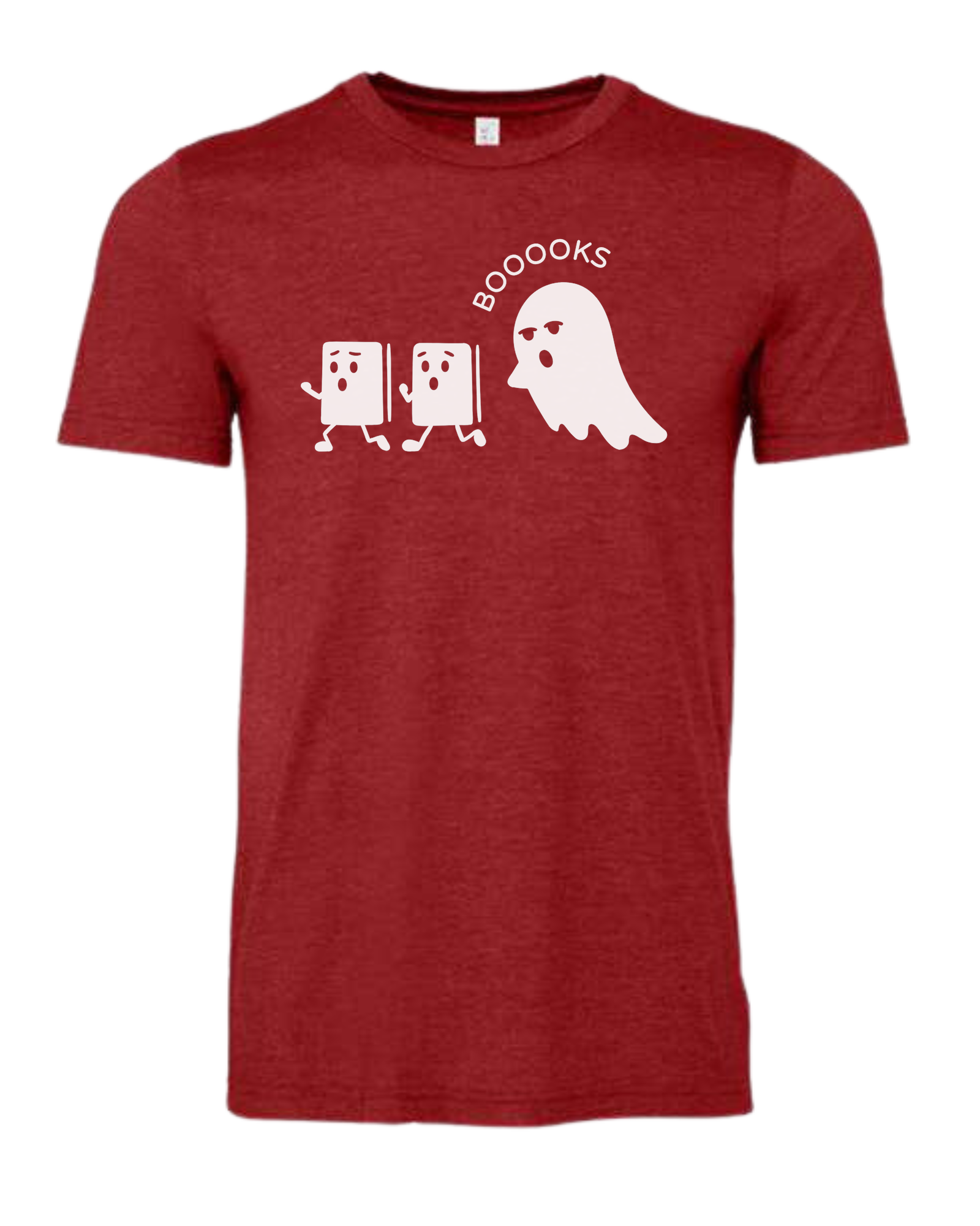 Ghost chasing Boooo-ks graphic tee Premium unisex crewneck tee Canvas Red