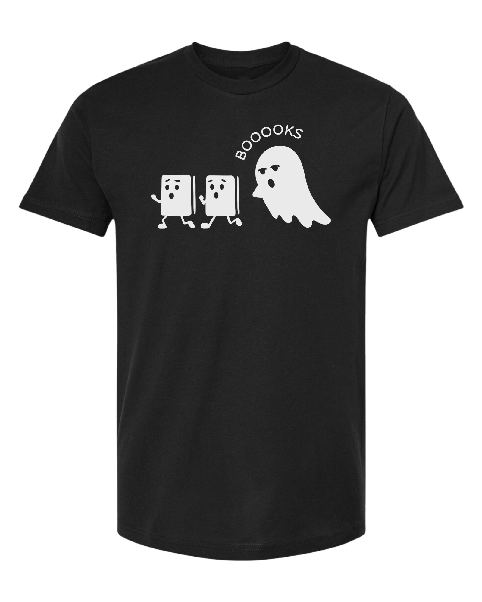 Ghost chasing Boooo-ks graphic tee Unisex crew-neck  graphic tee Black